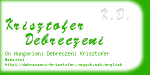 krisztofer debreczeni business card